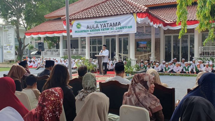 PROF DAILAMI FIRDAUS MERESMIKAN AULA YATAMA PESANTREN KHUSUS YATIM AS-SYAFI’IYAH